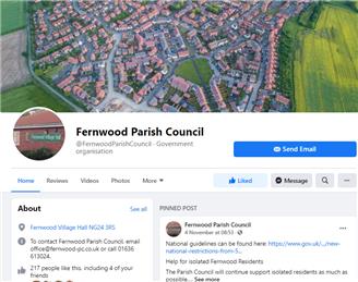 Keep up to date through the Parish Council Facebook page